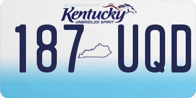 KY license plate 187UQD