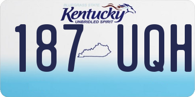 KY license plate 187UQH