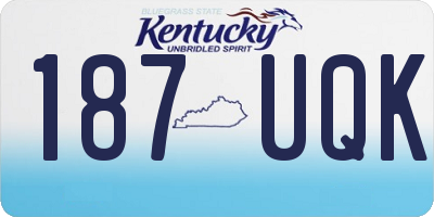 KY license plate 187UQK