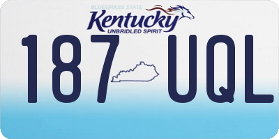 KY license plate 187UQL