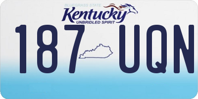 KY license plate 187UQN