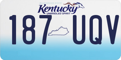 KY license plate 187UQV