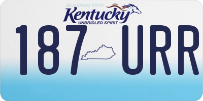 KY license plate 187URR