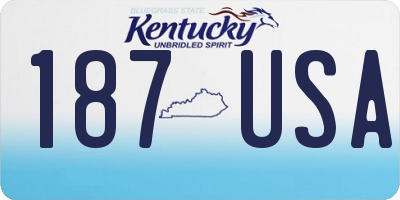 KY license plate 187USA