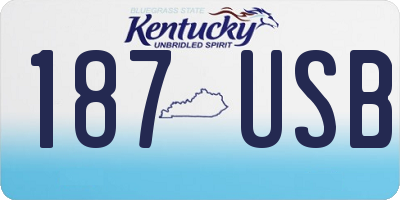 KY license plate 187USB