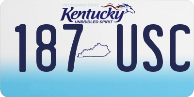 KY license plate 187USC