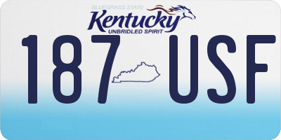 KY license plate 187USF