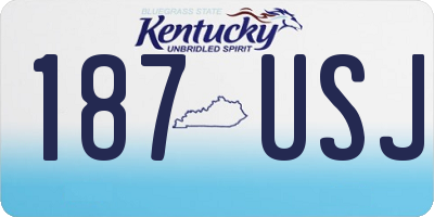 KY license plate 187USJ