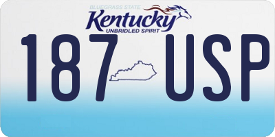 KY license plate 187USP