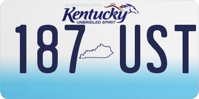 KY license plate 187UST