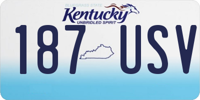 KY license plate 187USV