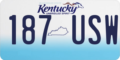 KY license plate 187USW