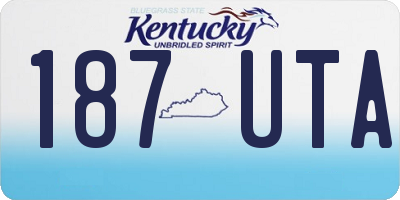 KY license plate 187UTA