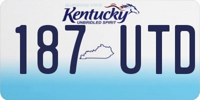 KY license plate 187UTD