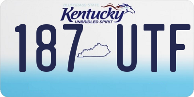 KY license plate 187UTF