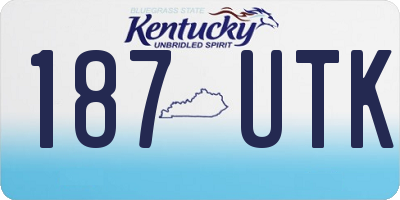 KY license plate 187UTK