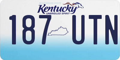 KY license plate 187UTN
