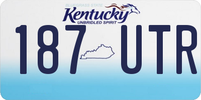 KY license plate 187UTR