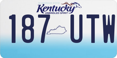 KY license plate 187UTW