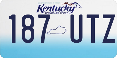 KY license plate 187UTZ