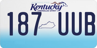 KY license plate 187UUB
