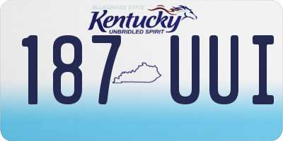 KY license plate 187UUI