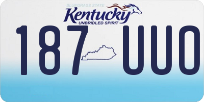 KY license plate 187UUO