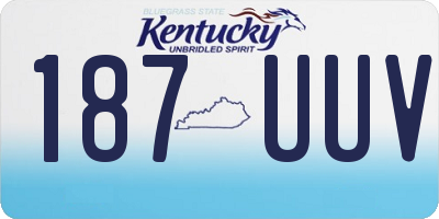 KY license plate 187UUV