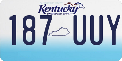 KY license plate 187UUY