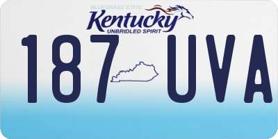 KY license plate 187UVA
