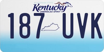 KY license plate 187UVK