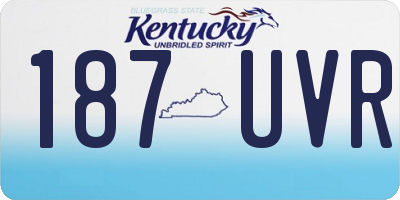 KY license plate 187UVR