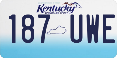 KY license plate 187UWE
