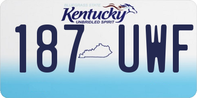 KY license plate 187UWF