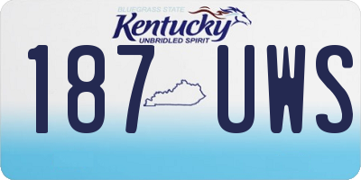 KY license plate 187UWS