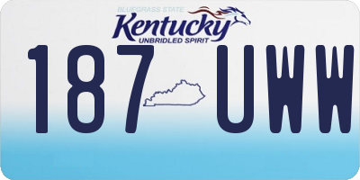 KY license plate 187UWW