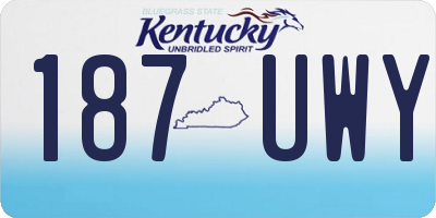 KY license plate 187UWY