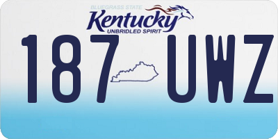 KY license plate 187UWZ