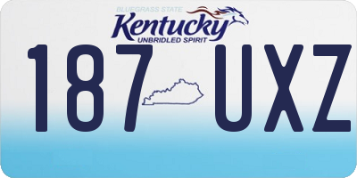 KY license plate 187UXZ