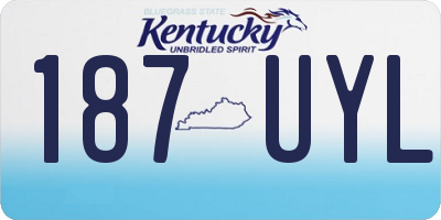 KY license plate 187UYL