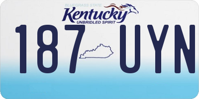 KY license plate 187UYN