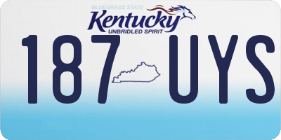 KY license plate 187UYS