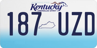 KY license plate 187UZD