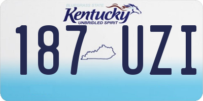 KY license plate 187UZI