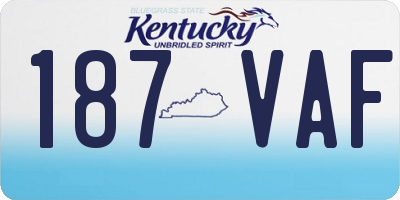 KY license plate 187VAF