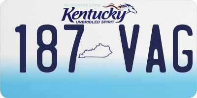 KY license plate 187VAG