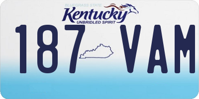 KY license plate 187VAM