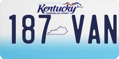 KY license plate 187VAN