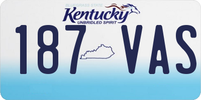 KY license plate 187VAS