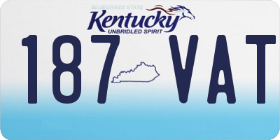 KY license plate 187VAT